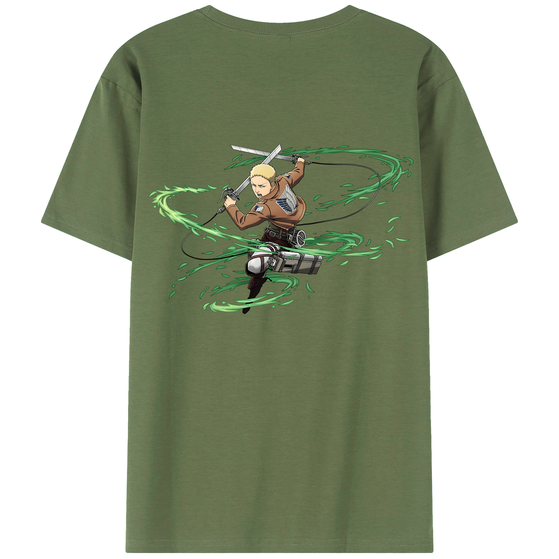 （画像用） 進撃の巨人 ライナー・ブラウン Attack on Titan Reiner Braun 綿100％ メンズ半袖Tシャツ（バックプリント） 通気性